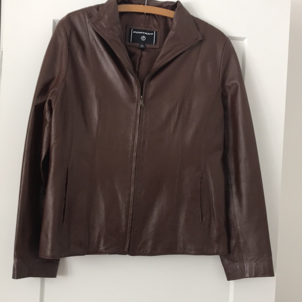 Chocolate brown leather jacket